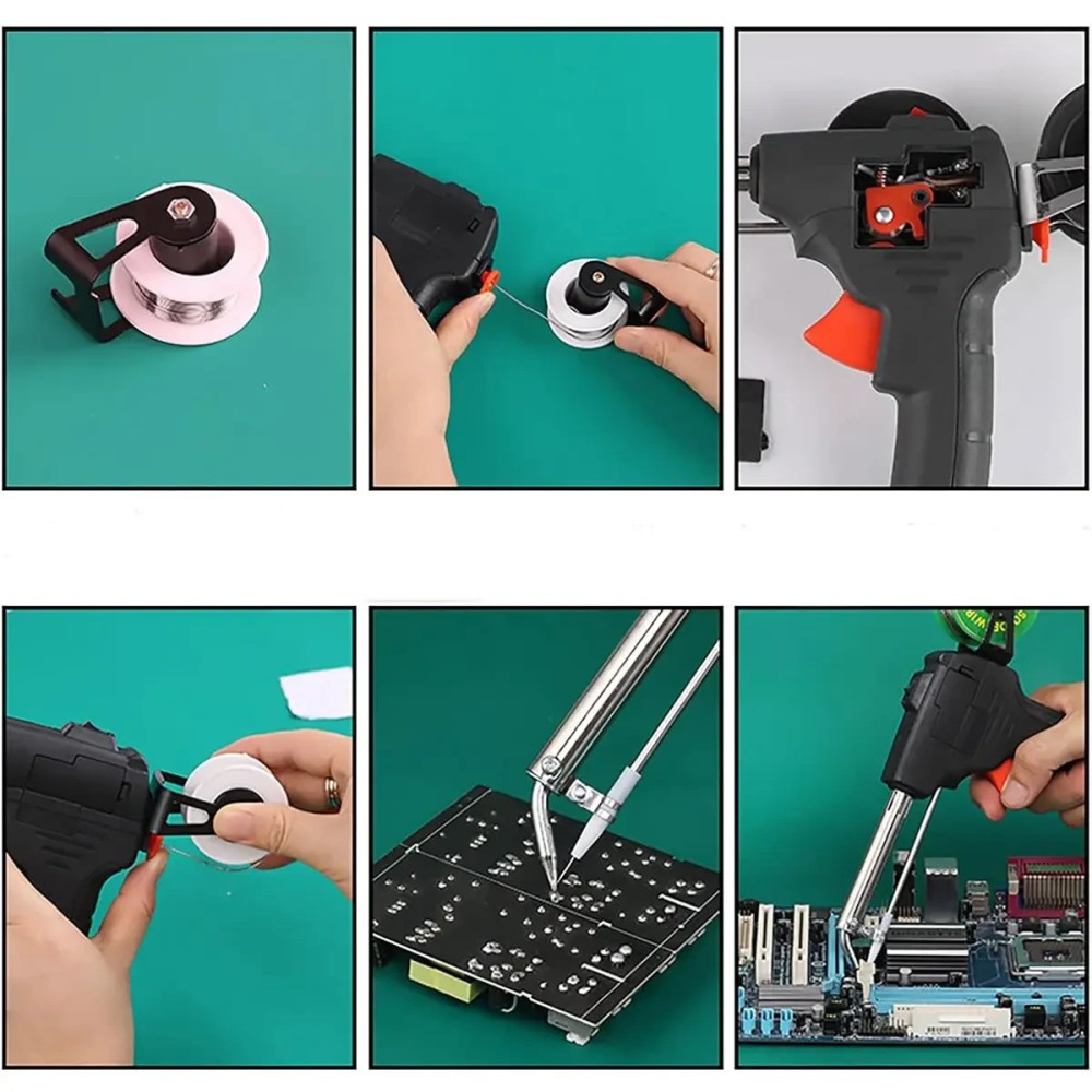 Паяльний пістолет на 60 Вт з автоматичним подаванням припоя 400C Паяльний пістолет на 60 Вт з автоматичним подаванням припоя 400C