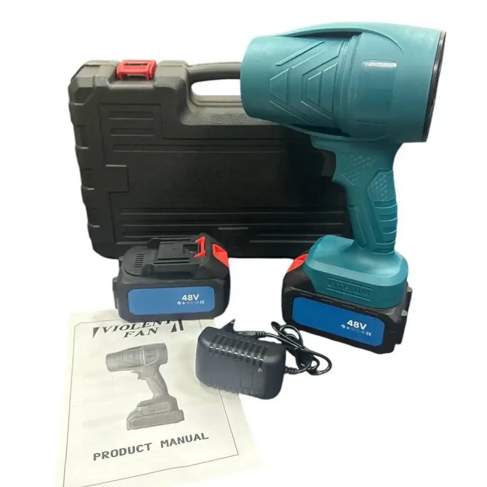 Портативна повітродувка фен на 48 V 2 АКБ Акумуляторний турбовентилятор із кейсом Портативна повітродувка фен на 48 V 2 АКБ Акумуляторний турбовентилятор із кейсом