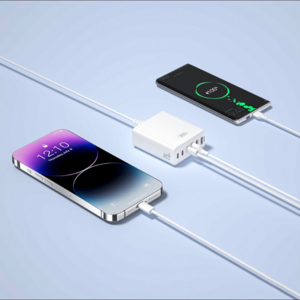 Сетевое зарядное устройство XO L133 3 USB-A 3 USB-C 75W Белый Сетевое зарядное устройство XO L133 3 USB-A 3 USB-C 75W Белый