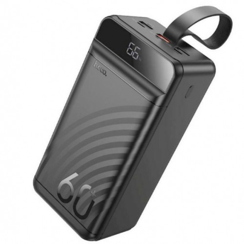 Внешний аккумулятор Power bank HOCO Element J123C 60000 mAh 3USB, PD22,5W + быстрая зарядка батарея зарядка Черный