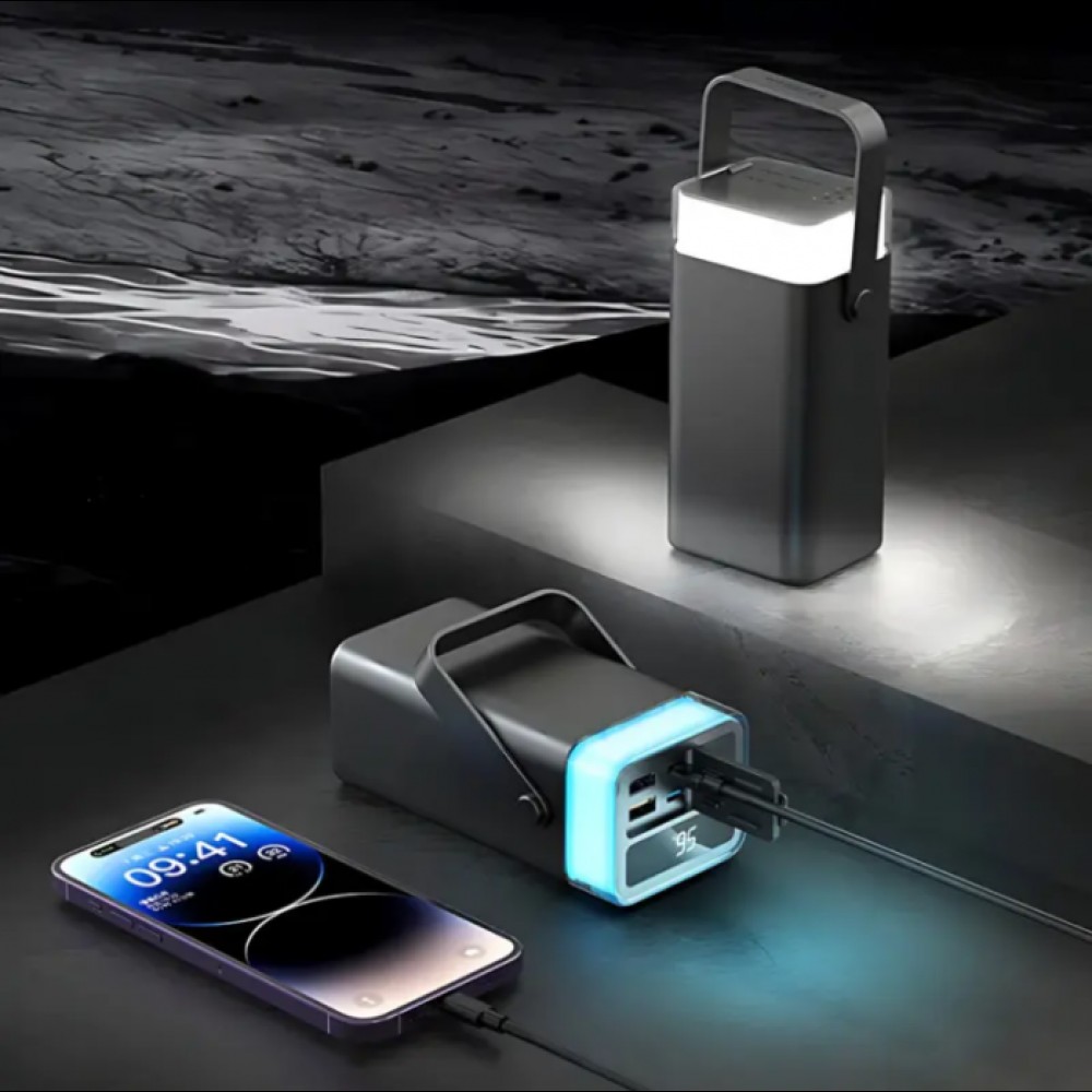 Внешний аккумулятор Power bank LENYES PX492D 40000 mAh, PD22,5W + быстрая зарядка с RGB подсветкой Черный Внешний аккумулятор Power bank LENYES PX492D 40000 mAh, PD22,5W + быстрая зарядка с RGB подсветкой Черный