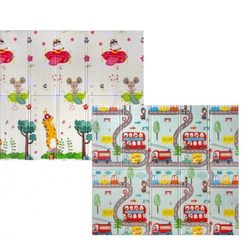 Детский складной двухсторонний термо коврик, размер 180x150x0.8 см (53342) Детский складной двухсторонний термо коврик, размер 180x150x0.8 см (53342)