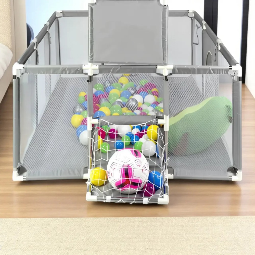 Детский манеж с сетчатыми стенками, баскетбольным кольцом и воротами KP-82 180х120х62см Детский манеж с сетчатыми стенками, баскетбольным кольцом и воротами KP-82 180х120х62см