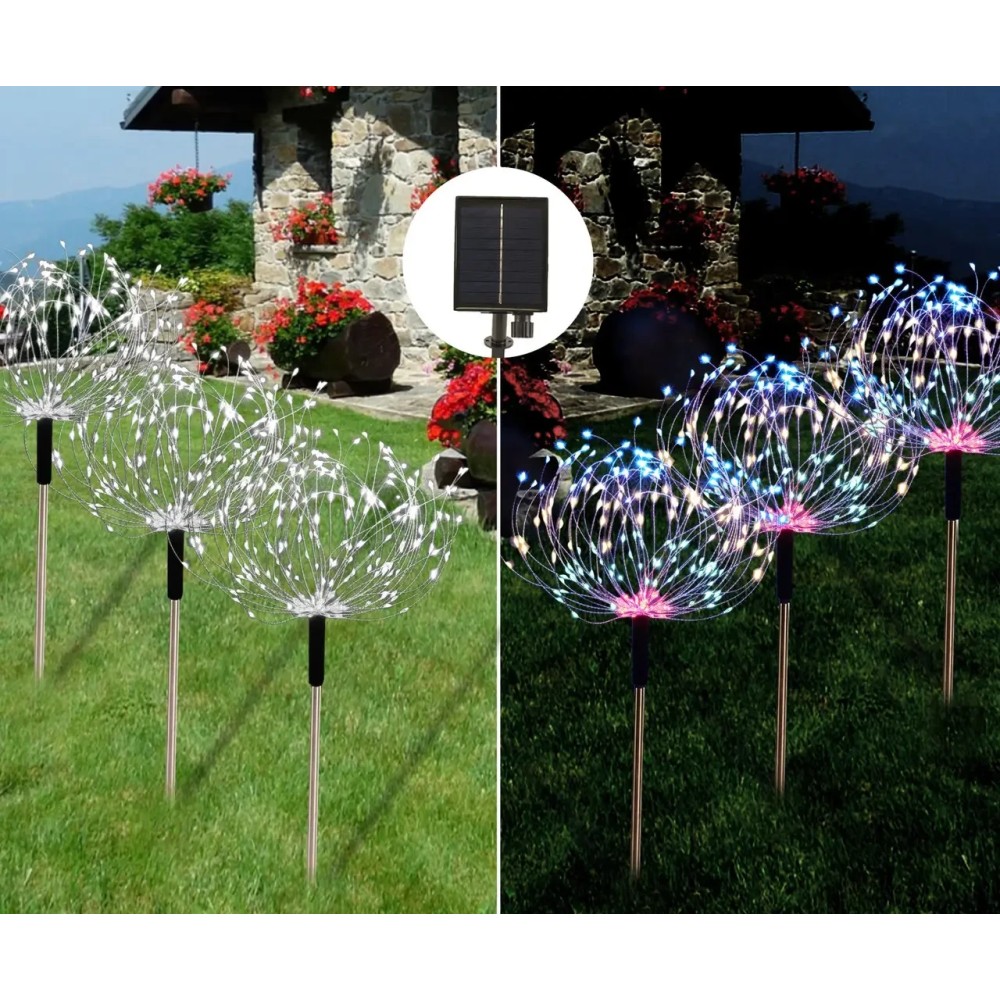 Уличные садовые фонари на солнечной батарее Фейерверк 200LED 2 шт SFK-41 Уличные садовые фонари на солнечной батарее Фейерверк 200LED 2 шт SFK-41