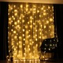 Новорічна яскрава USB гірлянда-штора на 200 LED 3х2 м і 10 ниток Теплий білий