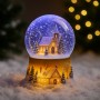 Новорічний Світильник «Будинок у Шарі» 15 см з Обертанням і Снігоспадом (LED, на Батарейках)