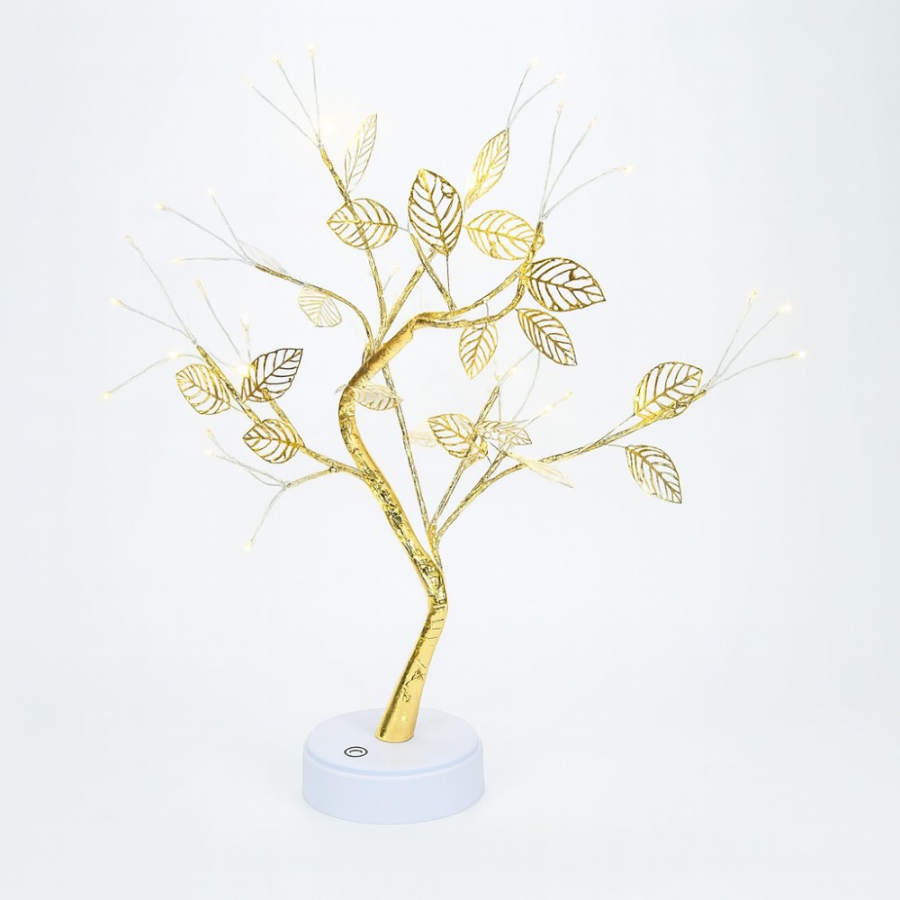 Настольная светодиодная лампа Дерево серебристое с листьями USB + батарейки AA 3шт Настольная светодиодная лампа Дерево серебристое с листьями USB + батарейки AA 3шт