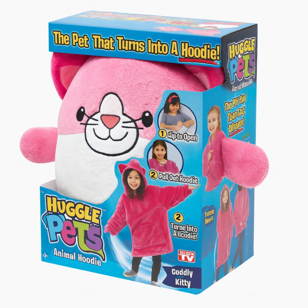 Детский плед-толстовка Huggle Hoodie «Сладкая мечта» (розовый) — мягкий флисовый худи с капюшоном и рукавами Детский плед-толстовка Huggle Hoodie «Сладкая мечта» (розовый) — мягкий флисовый худи с капюшоном и рукавами