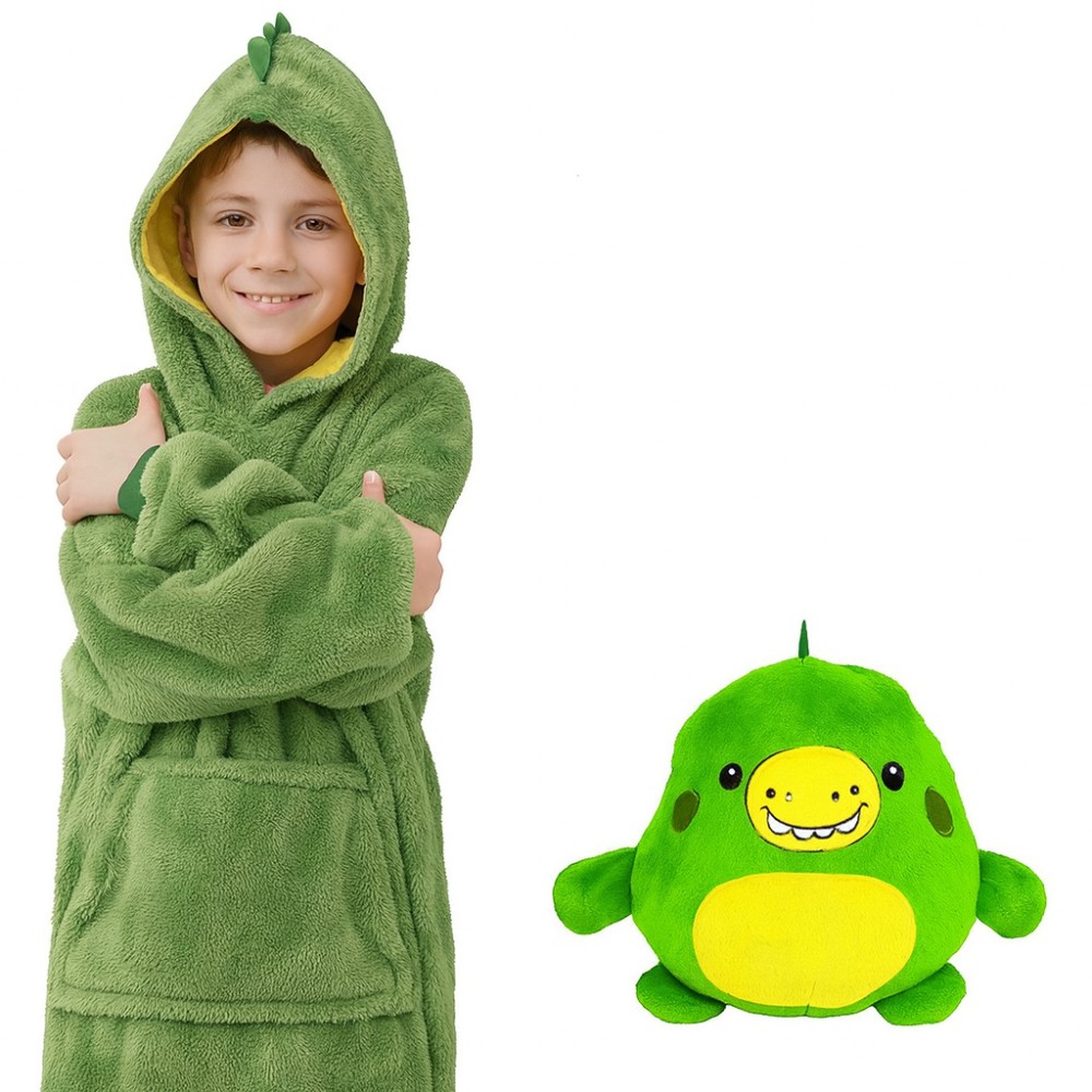Детский плед-толстовка Huggle Hoodie «Лесное приключение» (зелёный) — уютный плед-худи 3 в 1 для игр и отдыха Детский плед-толстовка Huggle Hoodie «Лесное приключение» (зелёный) — уютный плед-худи 3 в 1 для игр и отдыха