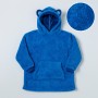 Детский плед-толстовка Huggle Hoodie «Морской бриз» (синий) — тёплый флисовый плед с рукавами и капюшоном