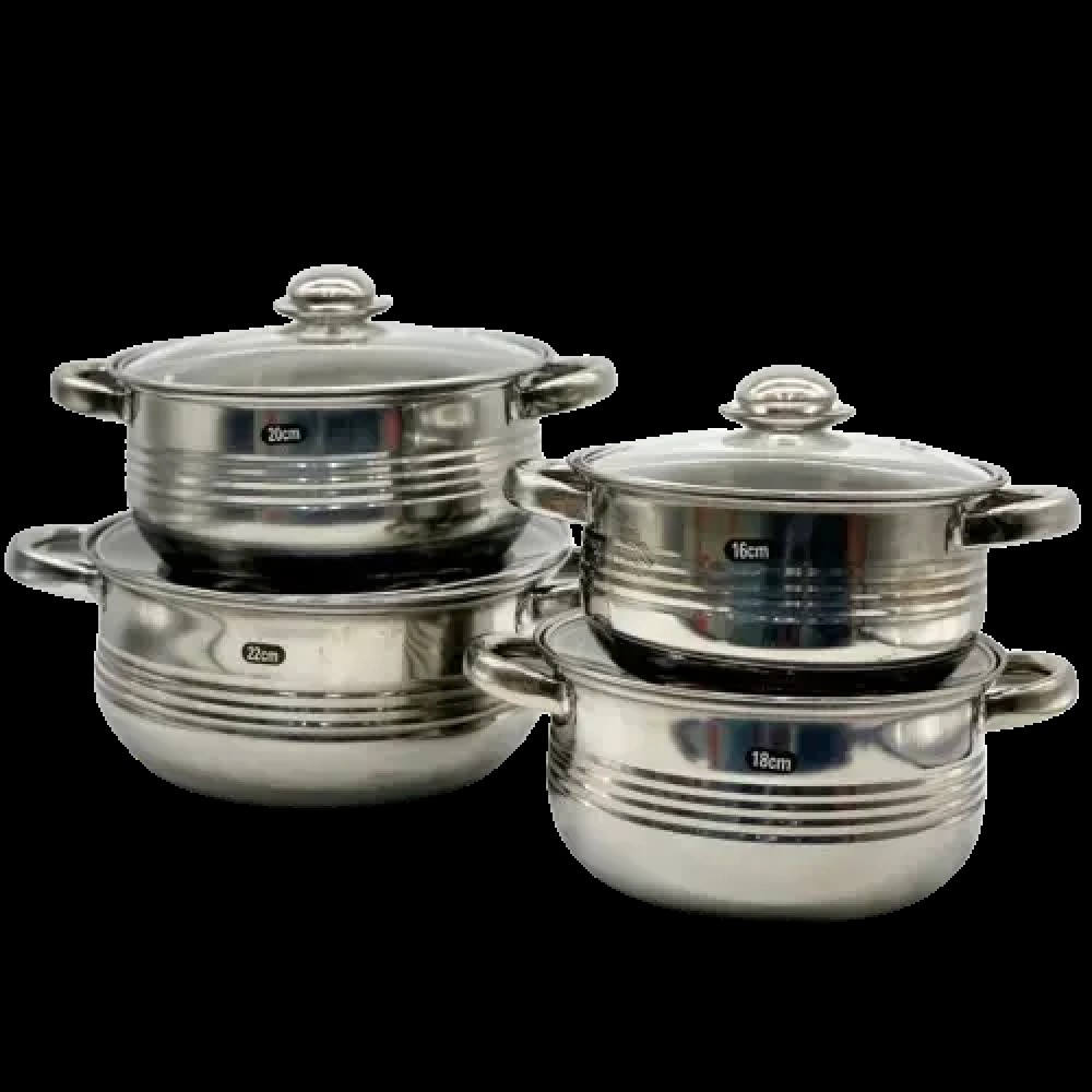 Набор кастрюль с крышками из нержавеющей стали на 8 предметов Grand GR-7020 Набор кухонной посуды Набор кастрюль с крышками из нержавеющей стали на 8 предметов Grand GR-7020 Набор кухонной посуды