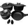 Набор кухонной посуды Bellmax BM-120 Черный из литого алюминия с гранитным покрытием, 9 предметов Набор кухонной посуды Bellmax BM-120 Черный из литого алюминия с гранитным покрытием, 9 предметов