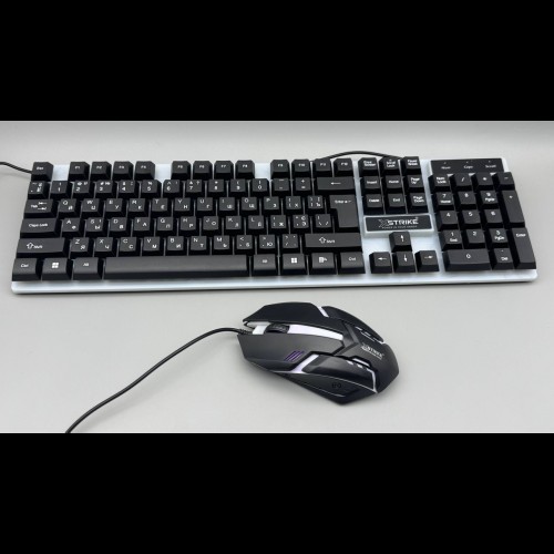 Проводная клавиатура с подсветкой + мышка XSTRIKE X-1014 RGB USB с подсветкой