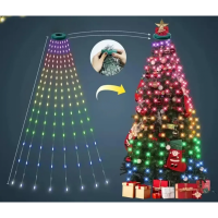 Гірлянда Кінський хвіст від USB, 2м, 10 ниток, 400LED + пульт / Смарт гірлянда / Розумна гірлянда на ялинку