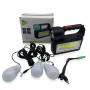 Сонячна зарядна станція OK-718S-A з LED+COB ліхтарем 10 Вт, PowerBank, сонячна панель, 3 виносні лампи, акумуляторна ручна
