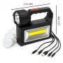 Сонячна зарядна станція OK-718S-A з LED+COB ліхтарем 10 Вт, PowerBank, сонячна панель, 3 виносні лампи, акумуляторна ручна