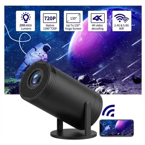 Портативний 4K UHD мініпроєктор Magcubic HY300 Чорний Android 12 З підтримкою Wi-Fi Bluetooth