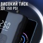 Автомобільний акумуляторний компресор із насадками та LED-ліхтариком М-007