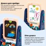 Дитячий двосторонній мольберт OLEOCA 4-в-1 з магнітною дошкою, крейдою дошки та набором аксесуарів