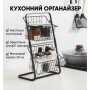 Кухонный металлический органайзер Storage Rack, двухъярусная полка 39×28×18 см, черный