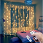 Гирлянда USB штора USB 3х3м, теплый белый, 300 LED + пульт медная проволока