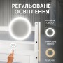 Туалетний столик STL-MD 73 з дзеркалом і LED-підсвіткою, з полицями та ящиками, білий