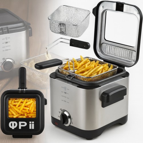 Фритюрница Crownberg CB-5542 1,5 л 1200 Вт с терморегулятором и антипригарной чашей