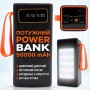 Повербанк JS-658 50000 mAh, 4×USB, Type-C + microUSB, внешний аккумулятор с дисплеем и фонариком, черный