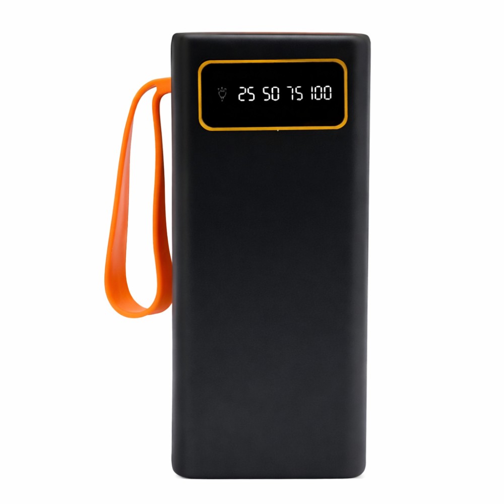 Повербанк JS-658 50000 mAh, 4×USB, Type-C + microUSB, внешний аккумулятор с дисплеем и фонариком, черный