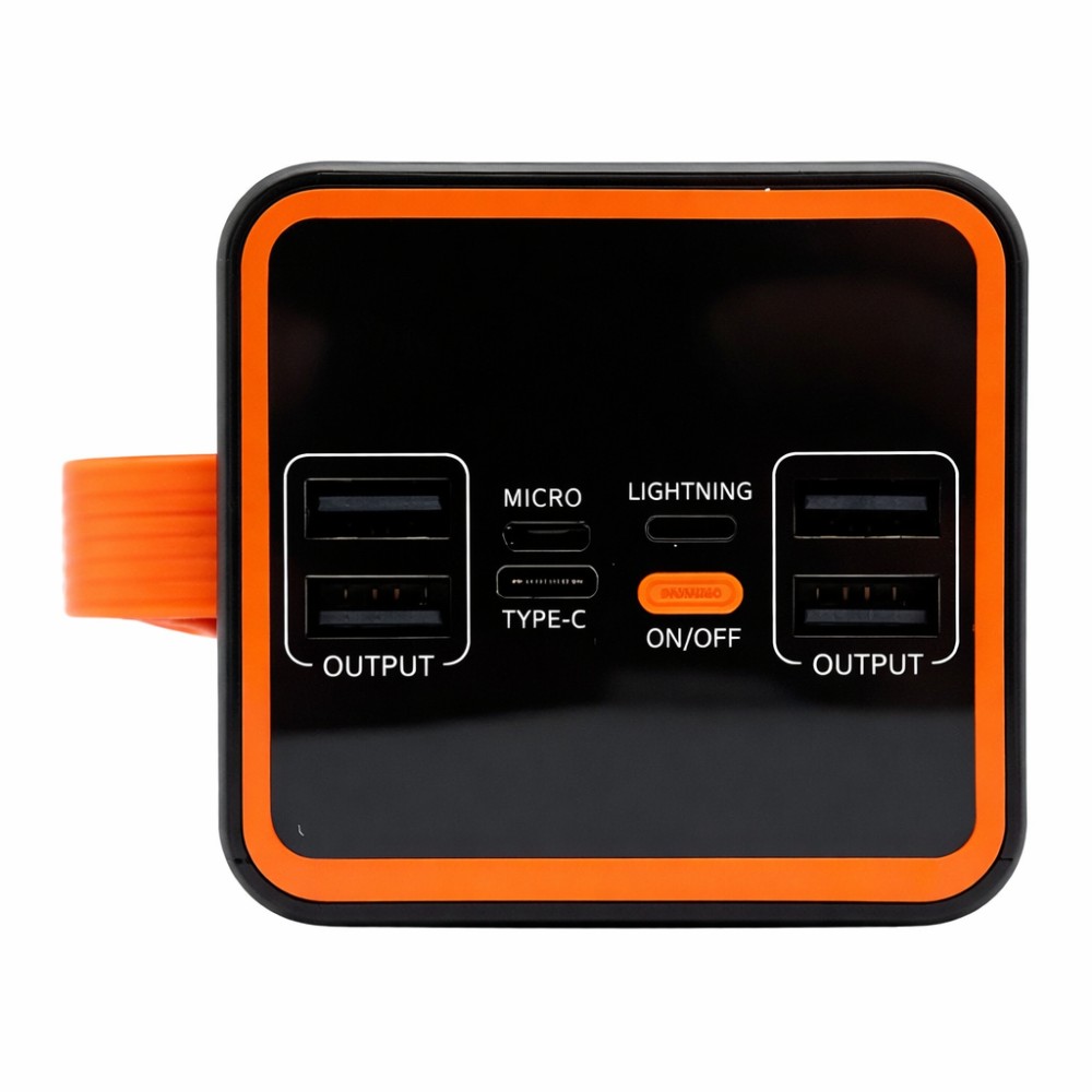 Повербанк JS-658 50000 mAh, 4×USB, Type-C + microUSB, внешний аккумулятор с дисплеем и фонариком, черный