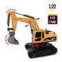 Екскаватор на радіокеруванні 1:22, 11 каналів, металевий ковш, димогенератор (пар), світло/звук