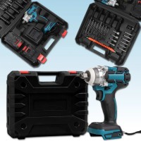 Ударний гайковерт на акумуляторі з додатковими насадками 25 штук і 2 АКБ у кейсі