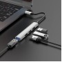 USB-hub хаб адаптер переходник 4-в-1 HOCO HB26 Серый