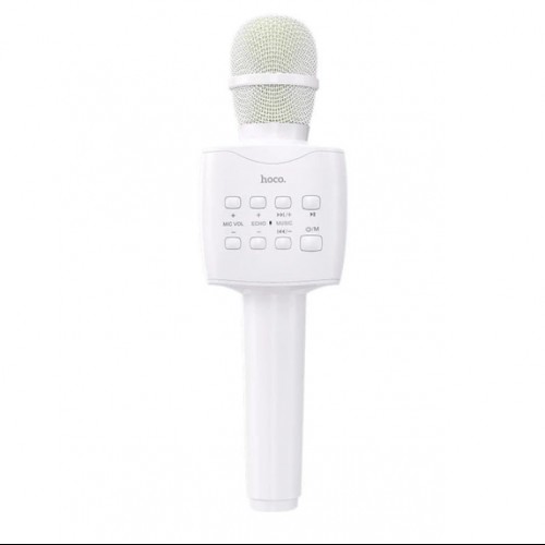 Микрофон с караоке, Bluetooth, AUX, 1200 мАч, HOCO BK5 Cantando, Белый