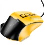 Игровая проволочная мышка HOCO GM31 Overlord luminous gaming 1200-3600DPI USB 1.4M для ПК/ноутбука с подсветкой Черный-Желтый