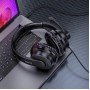 Наушники игровые с микрофоном HOCO W103 Magic tour AUX / USB проводные, с оголовьем Черные