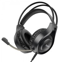 Игровые наушники с микрофоном HOCO W106 Tiger Gaming Headset проводные, с оголовьем Черные