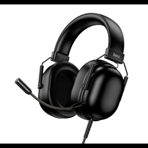 Накладные проводные наушники HOCO W113 с USB, 50 мм динамиками и съемным микрофоном Черные