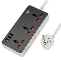 Сетевое зарядное устройство удлинитель HOCO AC8A 3 USB/ Type-C 3 розетки 1,5m PD/QC, 3A/30W
