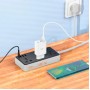 Сетевое зарядное устройство удлинитель HOCO AC8A 3 USB/ Type-C 3 розетки 1,5m PD/QC, 3A/30W