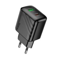 Сетевое зарядное устройство адаптер HOCO CS25A Rico 1USB/1Type-C, 20W/3A, поддержка быстрой зарядки PD/QC/FCP/AFC