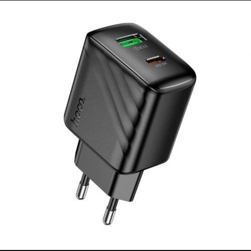 Сетевое зарядное устройство адаптер HOCO CS25A Rico 1USB/1Type-C, 20W/3A, поддержка быстрой зарядки PD/QC/FCP/AFC