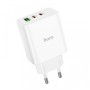Сетевое зарядное устройство адаптер HOCO C126A Pure 1USB/2Type-C, 40W, поддержка быстрой зарядки PD/QC/FCP/AFC