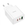 Сетевое зарядное устройство адаптер HOCO C126A Pure 1USB/2Type-C, 40W, поддержка быстрой зарядки PD/QC/FCP/AFC