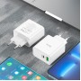Сетевое зарядное устройство адаптер HOCO C113A Awesome 1USB/1Type-C, 65W, поддержка быстрой зарядки PD/QC/FCP/AFC