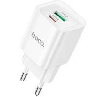 Сетевое зарядное устройство адаптер HOCO C147A 1хType-C/1хUSB PD/QC 20W, поддержка быстрой зарядки PD/QC/FCP/AFC