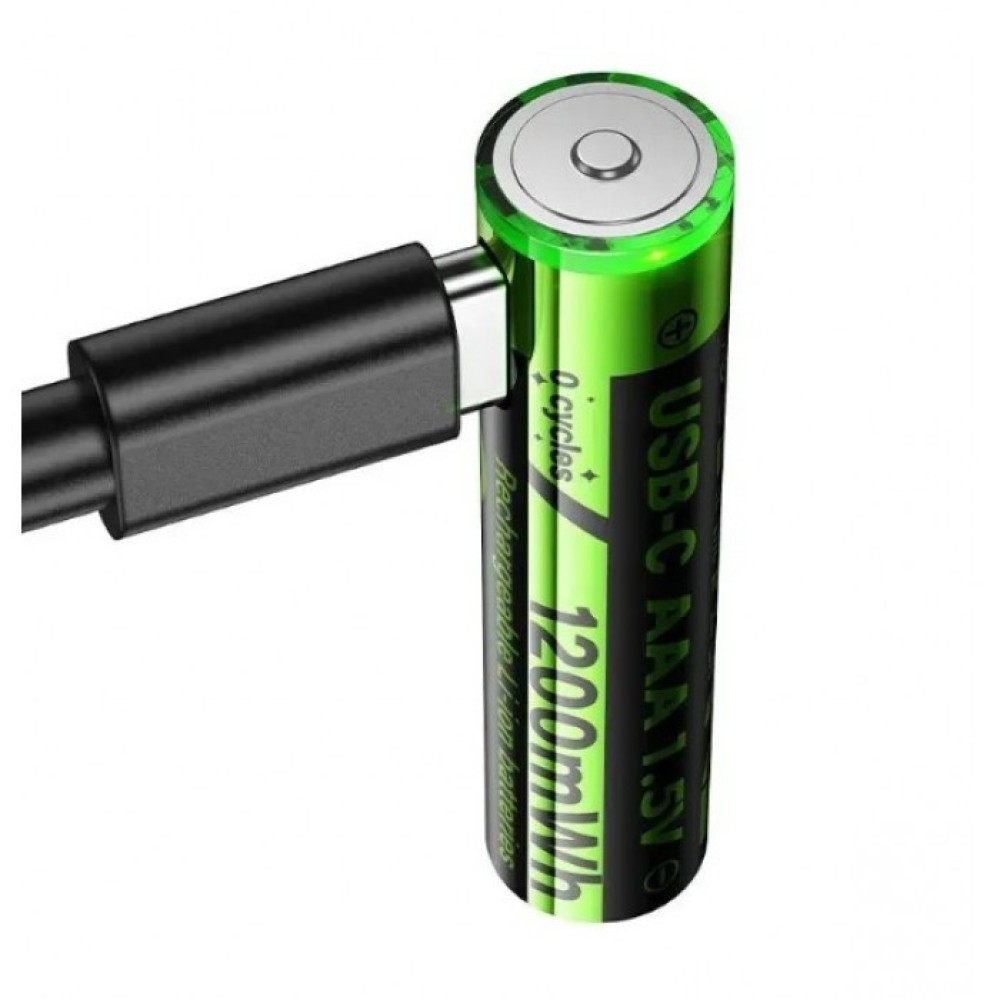 Аккумуляторы мини пальчик AAA 1200mAh 2шт с разъемом Type-C HOCO JA4