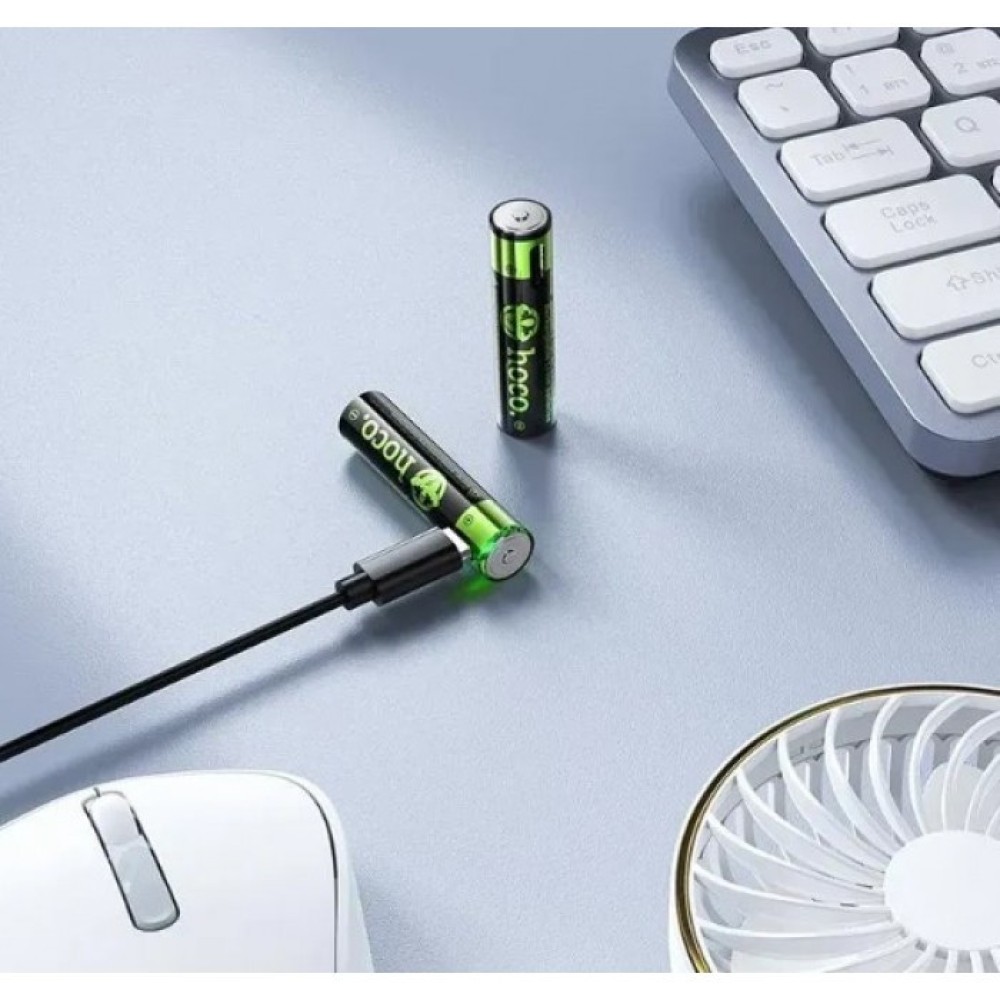 Аккумуляторы мини пальчик AAA 1200mAh 2шт с разъемом Type-C HOCO JA4