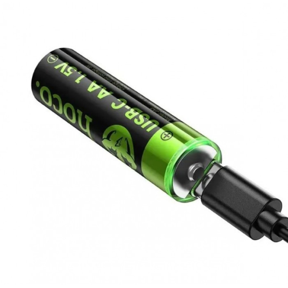 Аккумуляторы пальчик AA 3200 mAh 2шт с разъемом Type-C HOCO JA3