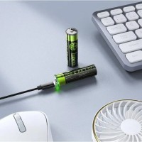 Аккумуляторы пальчик AA 3200 mAh 2шт с разъемом Type-C HOCO JA3